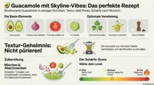 Grafik zur Zubereitung einer perfekten Guacamole 